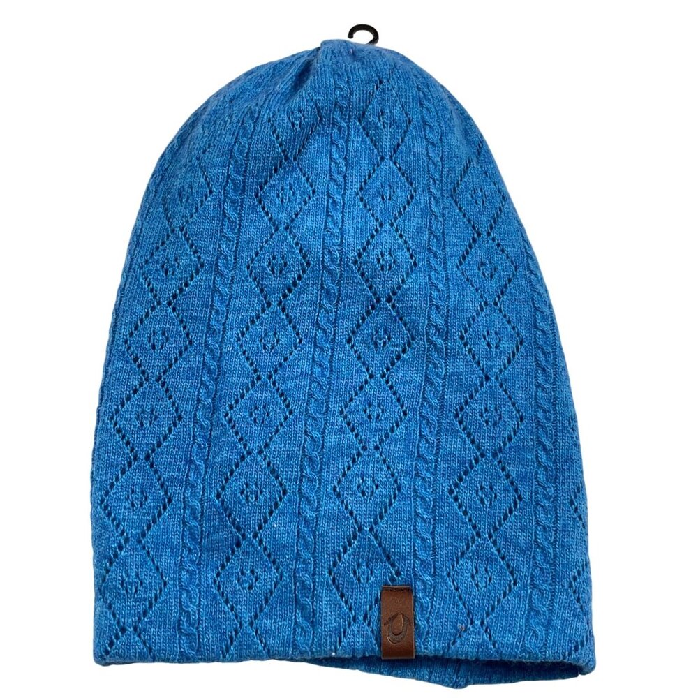 True Religion Ladies Cobalt Blue Crocheted‎ Beanie OS